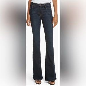 Frame denim dark wash low rise flare Jean